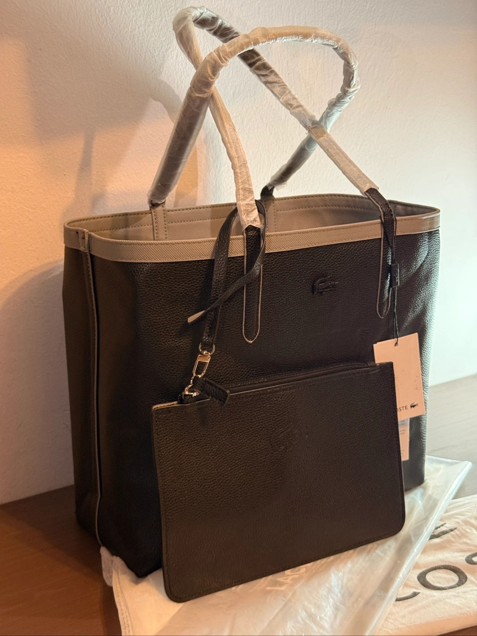 Lacoste reversible tote bag - Gray and Black – photo 9